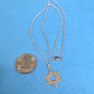 Sterling Silver Star of David Pendant Necklace - Silver